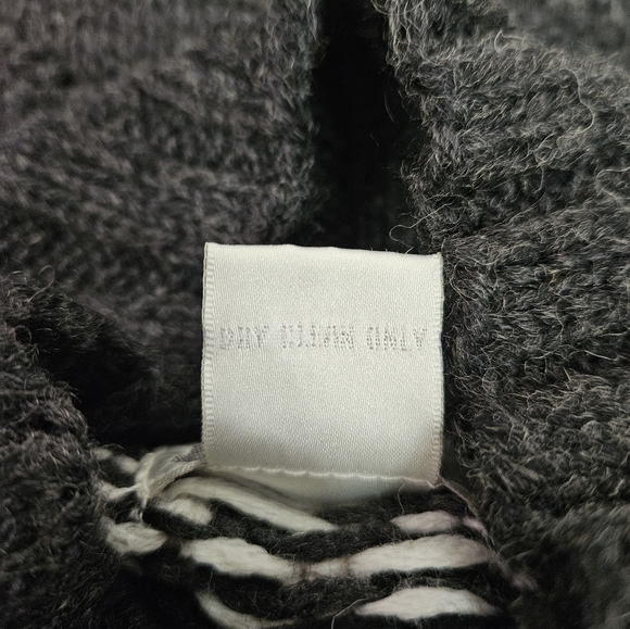 Moda Int'l Burgundy & Gray Nordic Fair Isle Mock Neck Sweater Women's Medium D47 - Picture 7 of 8